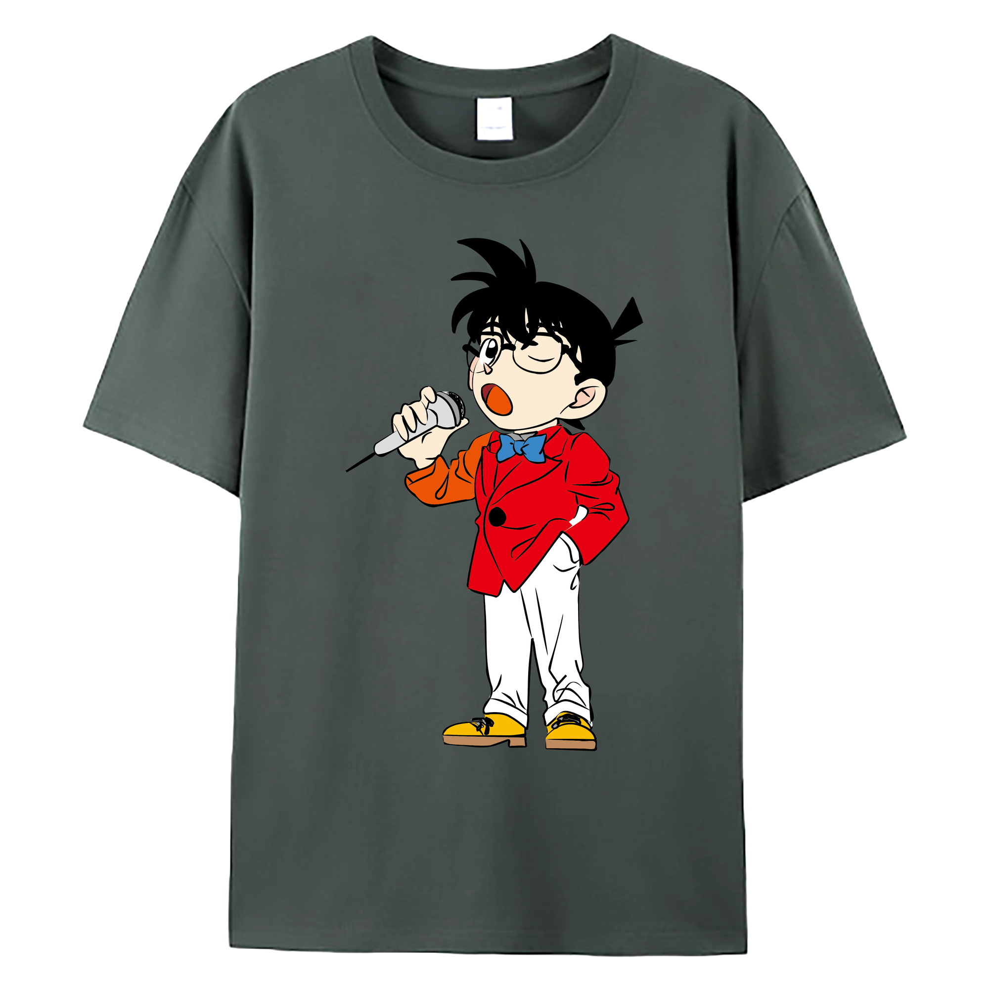 （画像用） 名探偵コナン 江戸川 コナン Detective Conan Conan Edogawa 綿100％ メンズ半袖Tシャツ｜肌触りやわらか＆通気性